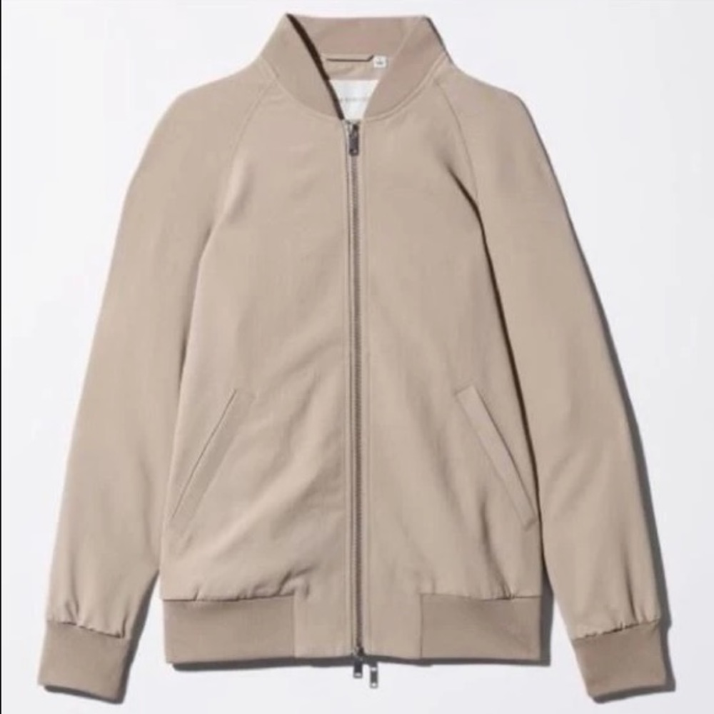 Aritzia beige bomber jacket
